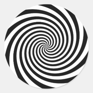 Black Spiral Classic Round Sticker