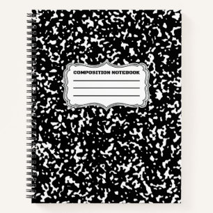 Black Spiral Graph Paper Composition Notebook