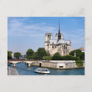Black Spire from River Seine Notre Dame De Paris Postcard