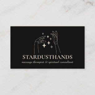 Black Spiritual Stars Hands Therapy Body Massage Business Card