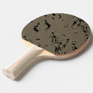 Black Splash and Drip Ping Pong Paddle