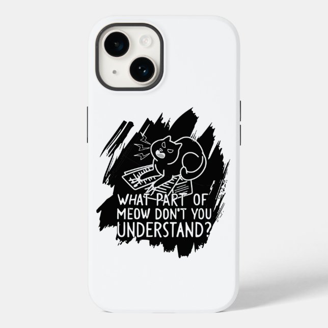 Black Splash Funny Cat Quote Case-Mate iPhone Case (Back)