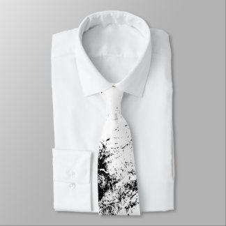 Black Splashed White Tie