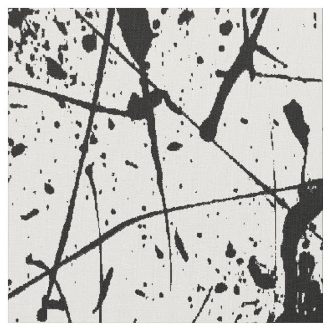 Black Splatter on White Fabric (Close Up)