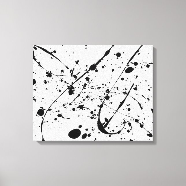 black splatter wrapped canvas print (Front)