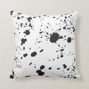 Black Splattered Paint Cushion