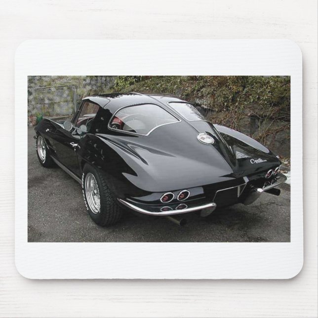 Black Split Window Classic Corvette Mouse Mat (Front)