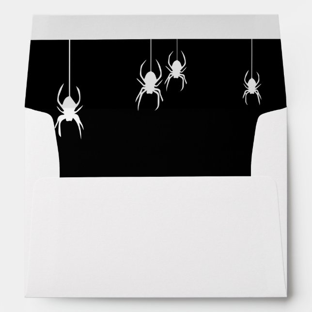 Black Spooky Spider Halloween Inside Envelope (Back (Bottom))