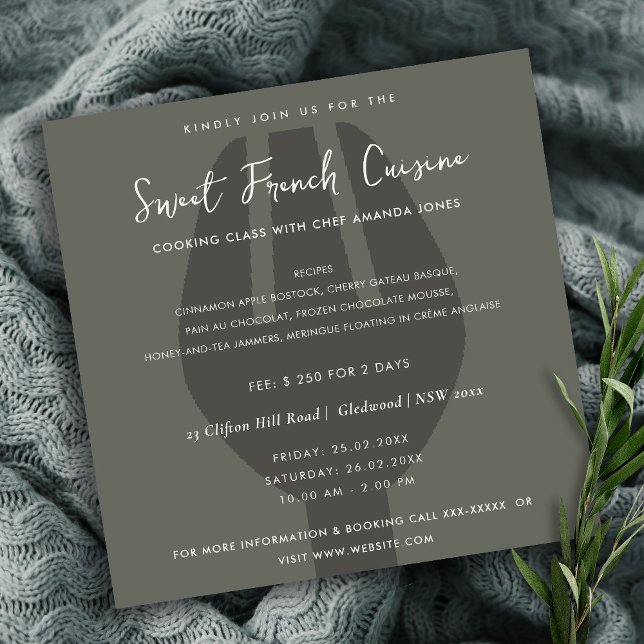 BLACK SPOON FORK COOKING CLASS INVITE TEMPLATE (Creator Uploaded)