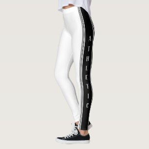 Black Sport Side Stripe White Leggings Your Colour