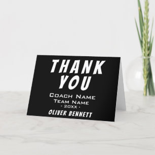 Black Sports Thank you Coach Card