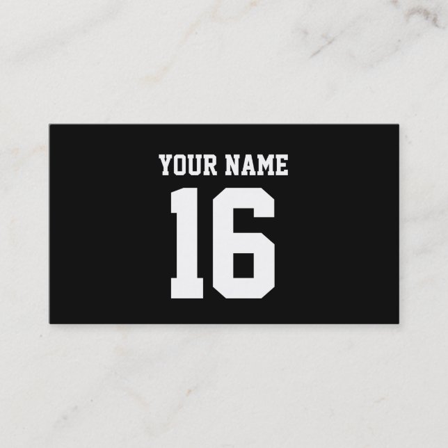 Black Sporty Team Jersey Business Card (Front)