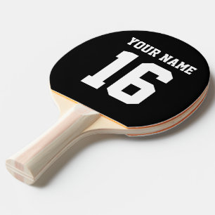 Black Sporty Team Jersey Ping Pong Paddle