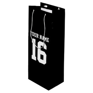 Black Sporty Team Jersey Wine Gift Bag