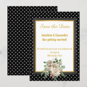 BLACK SPOT LAYER ROSE EUCALYPTUS SAVE THE DATE