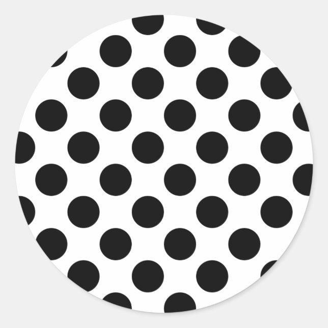 Black Spots Classic Round Sticker (Front)