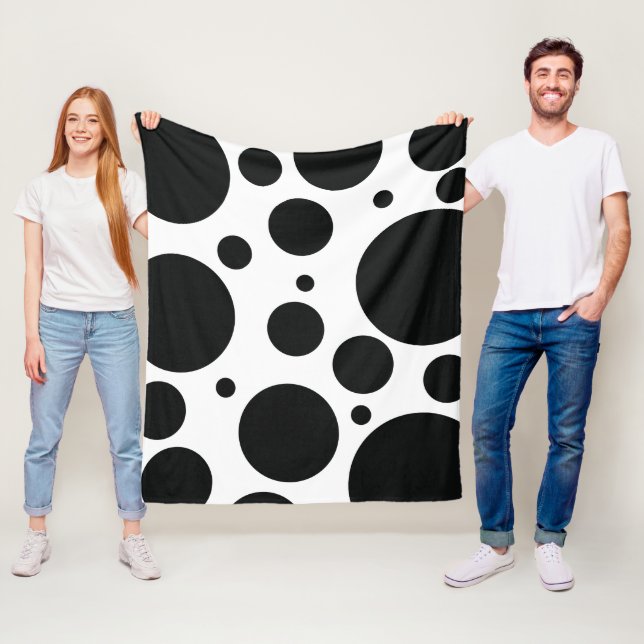 Black Spots Pattern Fleece Blanket (In Situ)