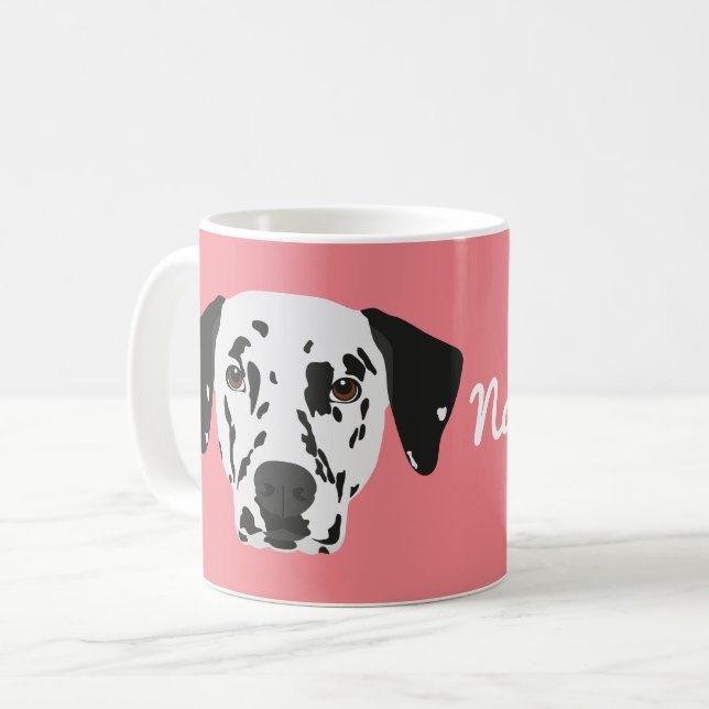 Black Spotted Dalmatian Dog Coffee Mug (Front Left)