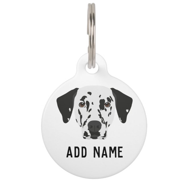 Black Spotted Dalmatian Dog Pet Tag (Front)