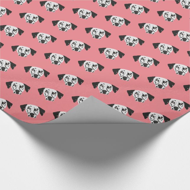 Black-Spotted Dalmatian Dog Wrapping Paper (Corner)