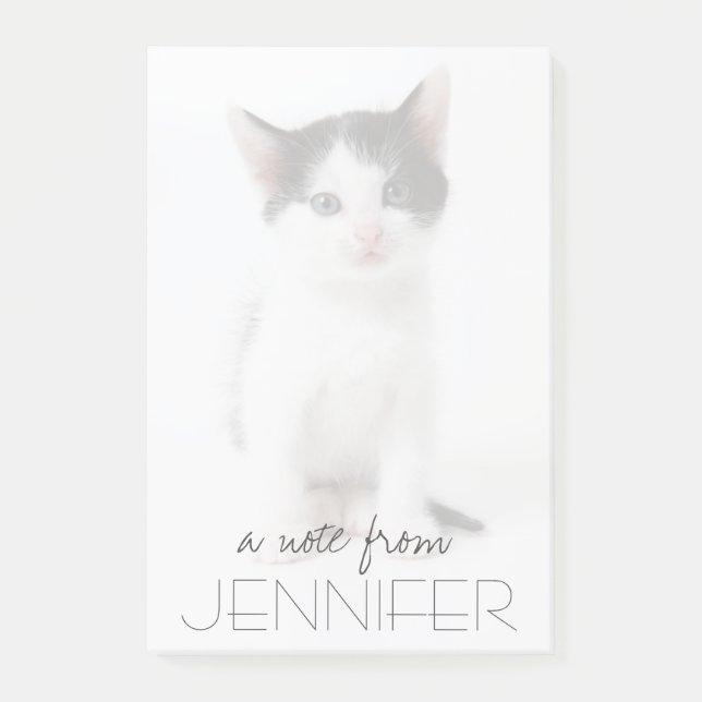 Black Spotted Kitten Post-it Notes (Front)