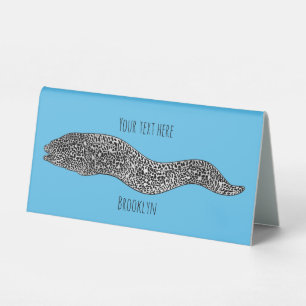 Black spotted moray eel cartoon illustration