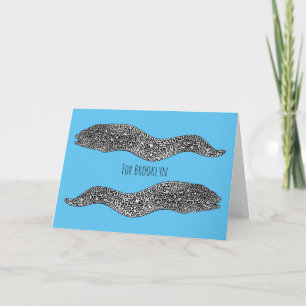 Black spotted moray eel cartoon illustration card