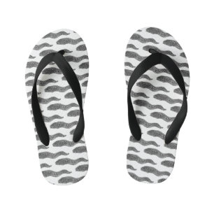 Black spotted moray eel cartoon illustration kid's flip flops
