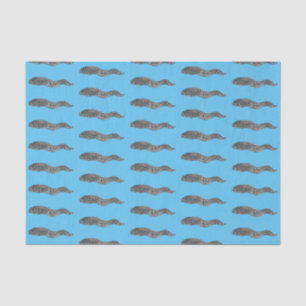 Black spotted moray eel cartoon illustration tissue paper