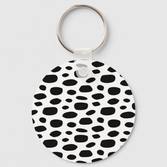 Black spotty background key ring (Front)