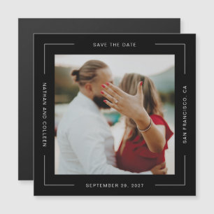 Black Square All Around Text Frame Save the Date