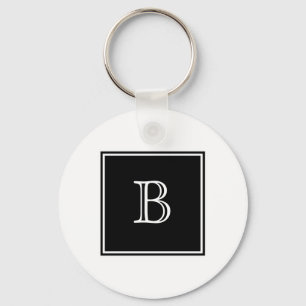 Black Square Monogram Basic Keychain