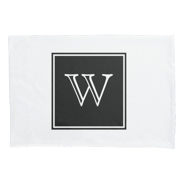 Black Square Monogram Pillowcase (Front)