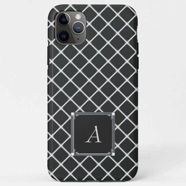 Black Square Pattern iPhone case (Back)