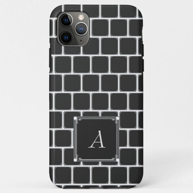 Black Square Pattern iPhone case (Back)