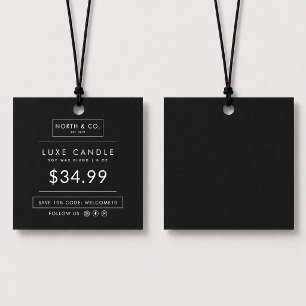 Black Square Price Hang Tag