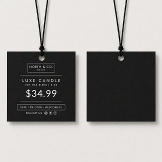 Black Square Price Hang Tag