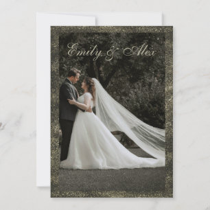 Black square with photo Invitation