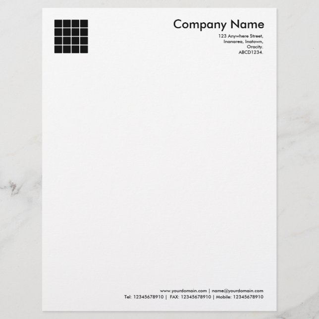 Black Squares Letterhead Design (Front)
