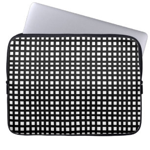 Black squares mesh grid  laptop sleeve