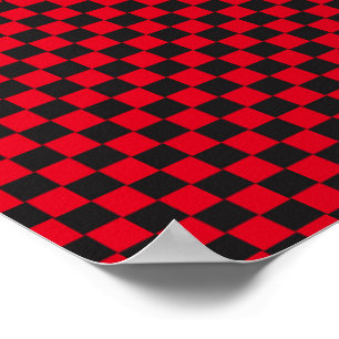 Black Squares Red Ladybug Colors Beetle Poster
