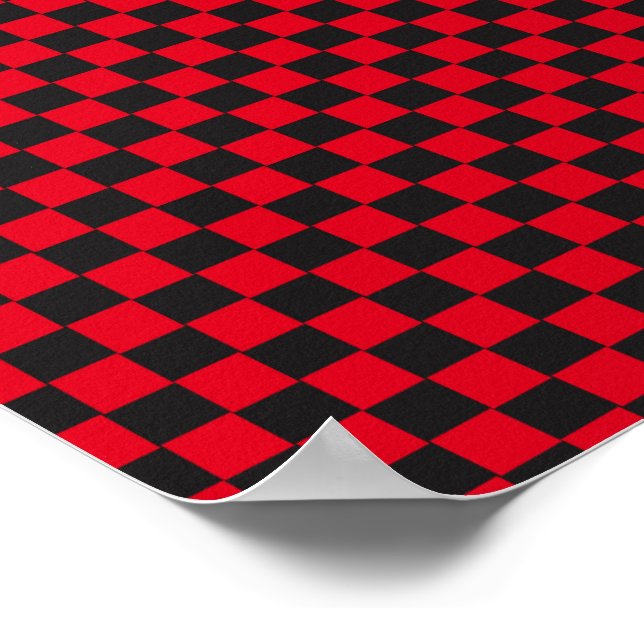 Black Squares Red Ladybug Colors Beetle Poster (Corner)