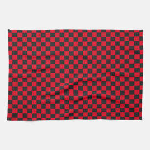 Black Squares Red Ladybug Colors Beetle Tea Towel