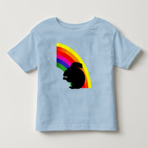 Black Squirrel Silhouette Colourful Rainbow Toddler T-Shirt