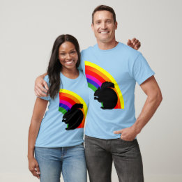 Black Squirrel Silhouette Colourful Rainbow Unisex T-Shirt