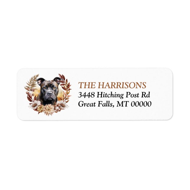 Black Staffordshire Terrier Dog Autumn Wreath (Front)