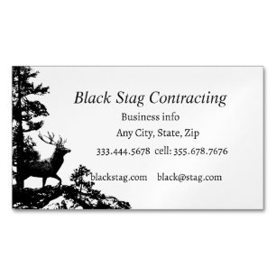 Black Stag Handyman Contractor Magnetic Business Card