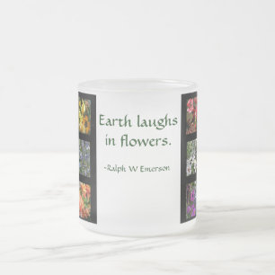 Black Stained Glass Window Flower Garden Frosted Glass Coffee Mug