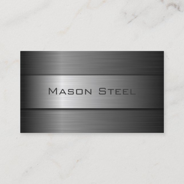 Black Stainless Steel Banner, Business Card (Front)