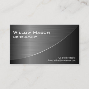 Black Stainless Steel Curved, Business Card